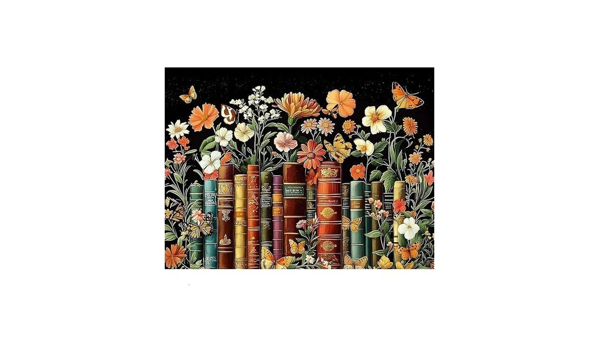 Mrpwnle Book Diamond Art Kits For Adults, Vintage Book Flowers