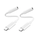 3.5mm Aux Audio Adapter-white 2pack,type C To 3.5mm Headphone Adapter