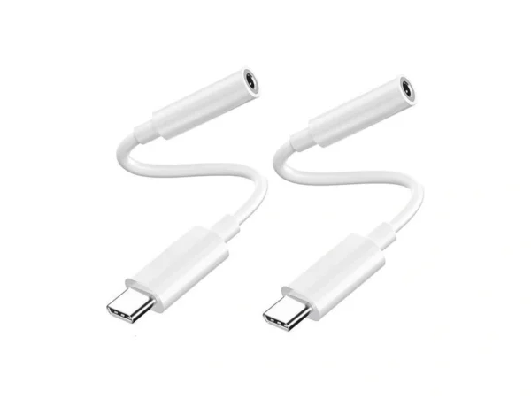 3.5mm Aux Audio Adapter-white 2pack,type C To 3.5mm Headphone Adapter