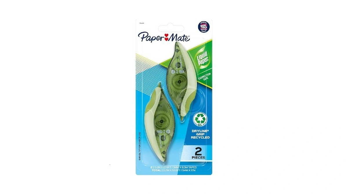 Paper Mate Liquid Paper Dryline Grip Correction Tape, Mess-free, Recycled,