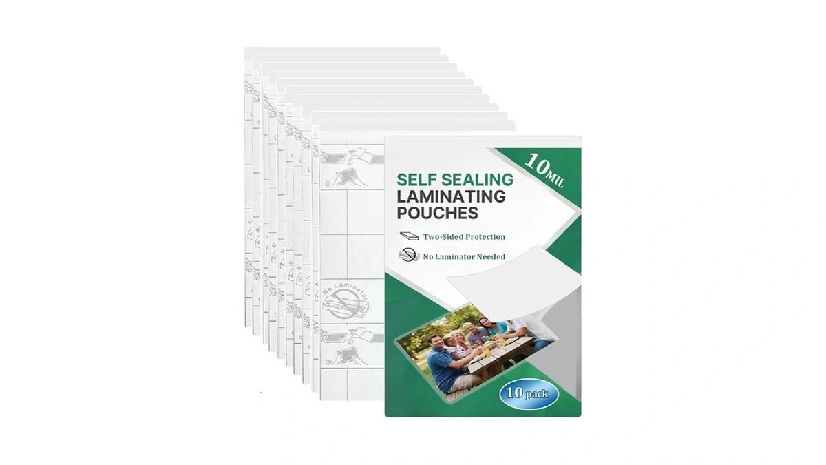 Binditek 10 Pack 10 Mil Self-sealing Laminating Pouches, 4.5 X