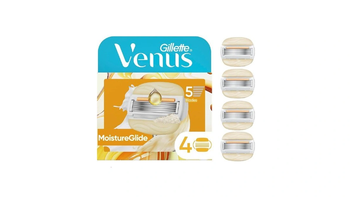 Venus Moistureglide Women's Razor Blades, With Built-in Shave Gel Bars,