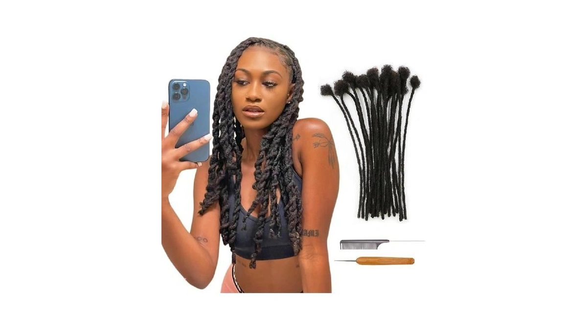 Coriario 14 Inch Loc Extensions Human Hair 70 Strands 0.4cm