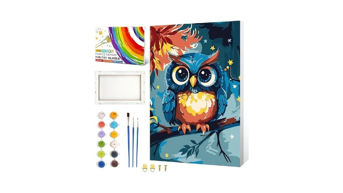 Ztotz Owl Paint By Numbers For Kids Beginner,easy Animals Framed