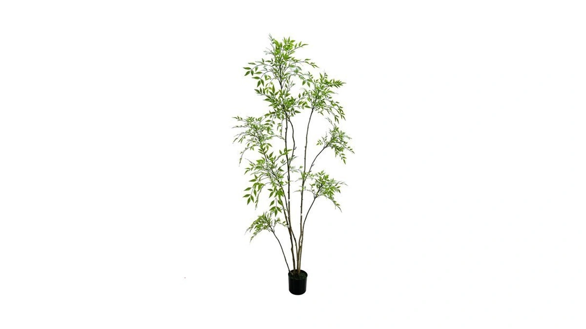 Artificial Nandina Domestica Tree, 7ft Tall Indoor Plant, Potted Faux