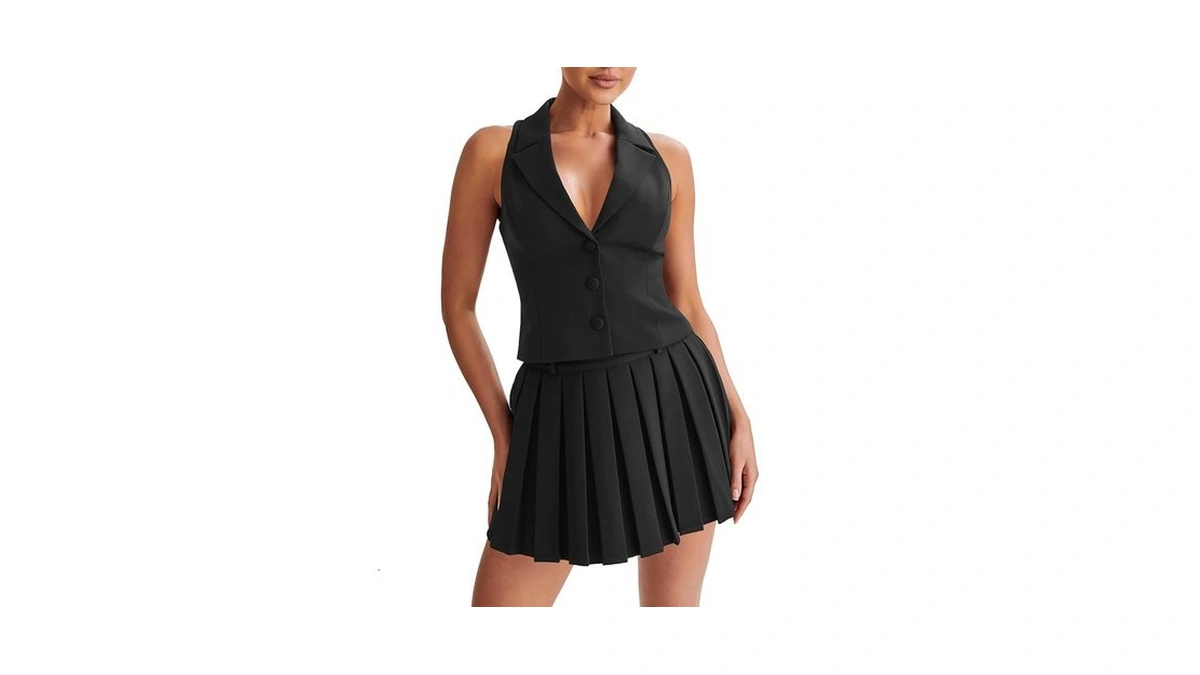 Cicy Bell Womens Summer 2 Piece Outfits V Neck Blazer