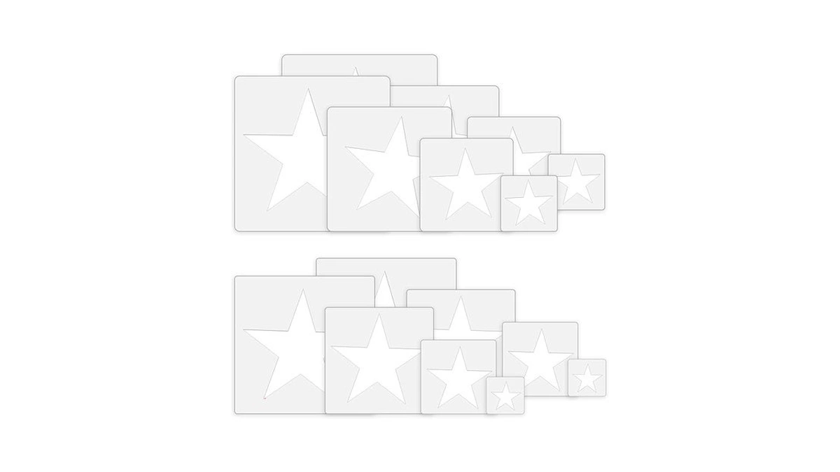 Star Stencil, 16pcs Different Size Star Stencils, Stars Template Stencil,
