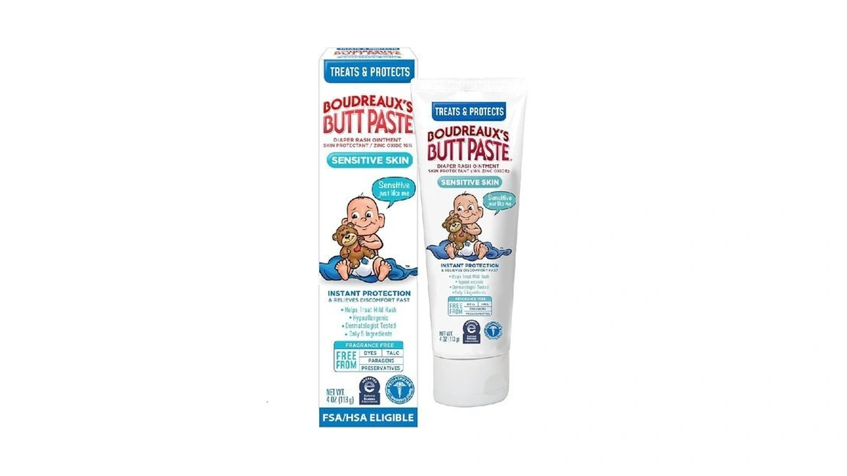 Boudreaux’s Butt Paste Zinc Oxide Diaper Rash Cream, Hypoallergenic For