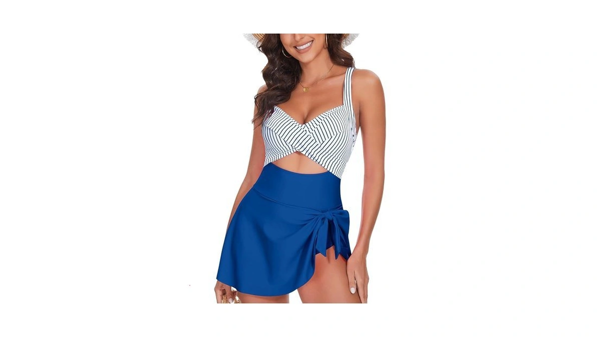 Mfavip One Piece Swimsuit Women Tummy Control Swim Dress Sexy