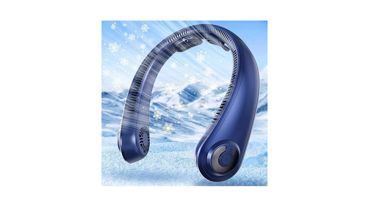 Portable Neck Fan With Neck Support, 5 Speeds, Lightweight, Rechargeable
