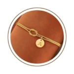 Turandoss Initial Bracelets For Women - 14k Gold Plated Plated
