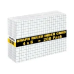 1intheoffice Index Cards 4x6 Graph Ruled White, Quad Ruled Index