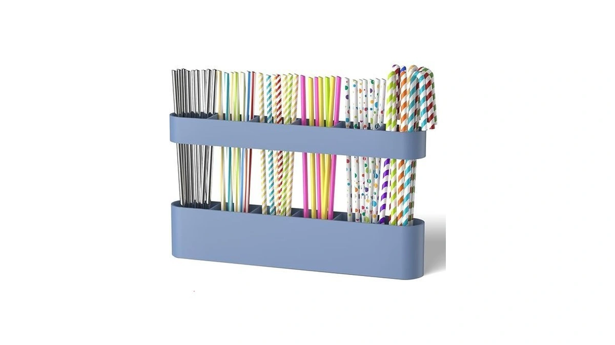 Silicone Straw Holder For Cabinet With Adhesive Tape, Straw Holder