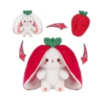 Miaodam Easter Strawberry Bunny Plush Toy- Cute Soft Huggable Stuffed