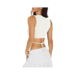 Eachyes Womens Open Back Tank Top High Neck Sleeveless Shirts