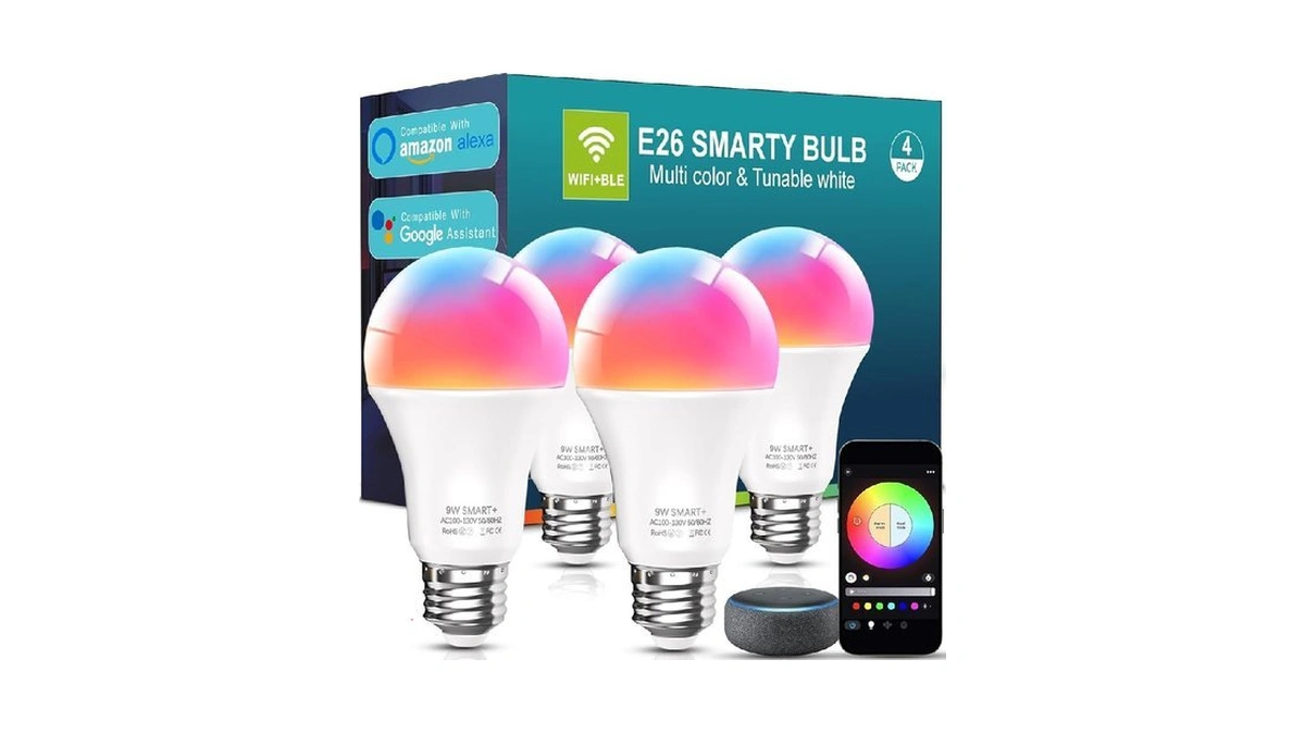 Luckystyle Smart Light Bulbs, 9w A19 E26 800lm Wifi Bluetooth