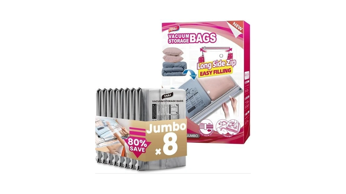 Taili 8 Pack Vacuum Storage Bags, Jumbo Size 39x28 Inch,