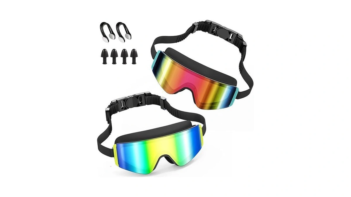 Aegend Kids Swim Goggles 2 Pack – Large Frame Anti