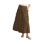 Bsubseach Maxi Skirts For Women Boho Elastic High Waist Flowy