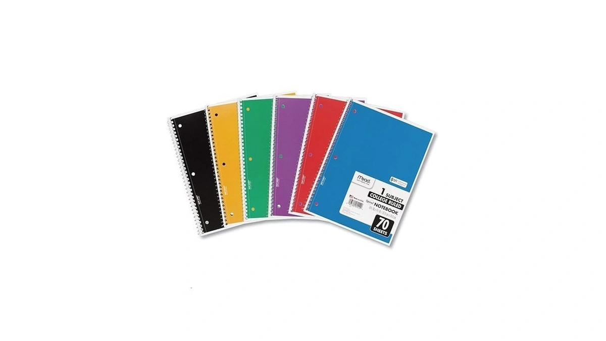 Mead Spiral Notebook, 1 Subject, College Ruled Paper, 7-1/2" X