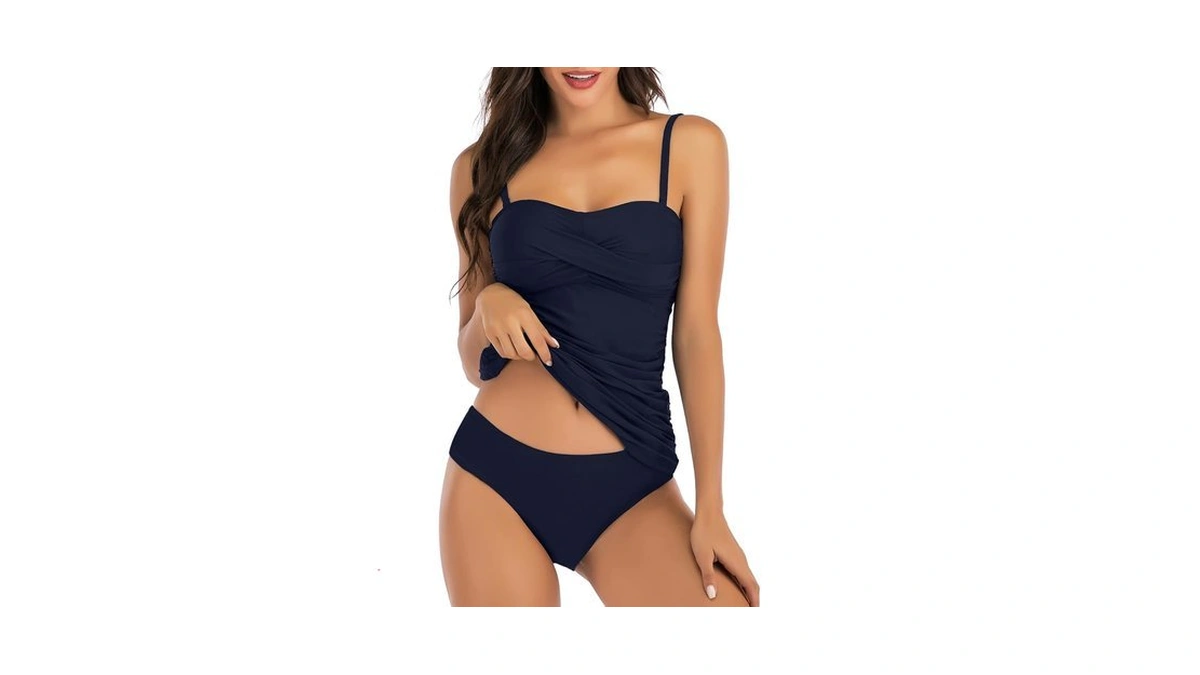 Shuangyu Two Piece Swimsuit For Women, Ruched Tummy Control Tankini