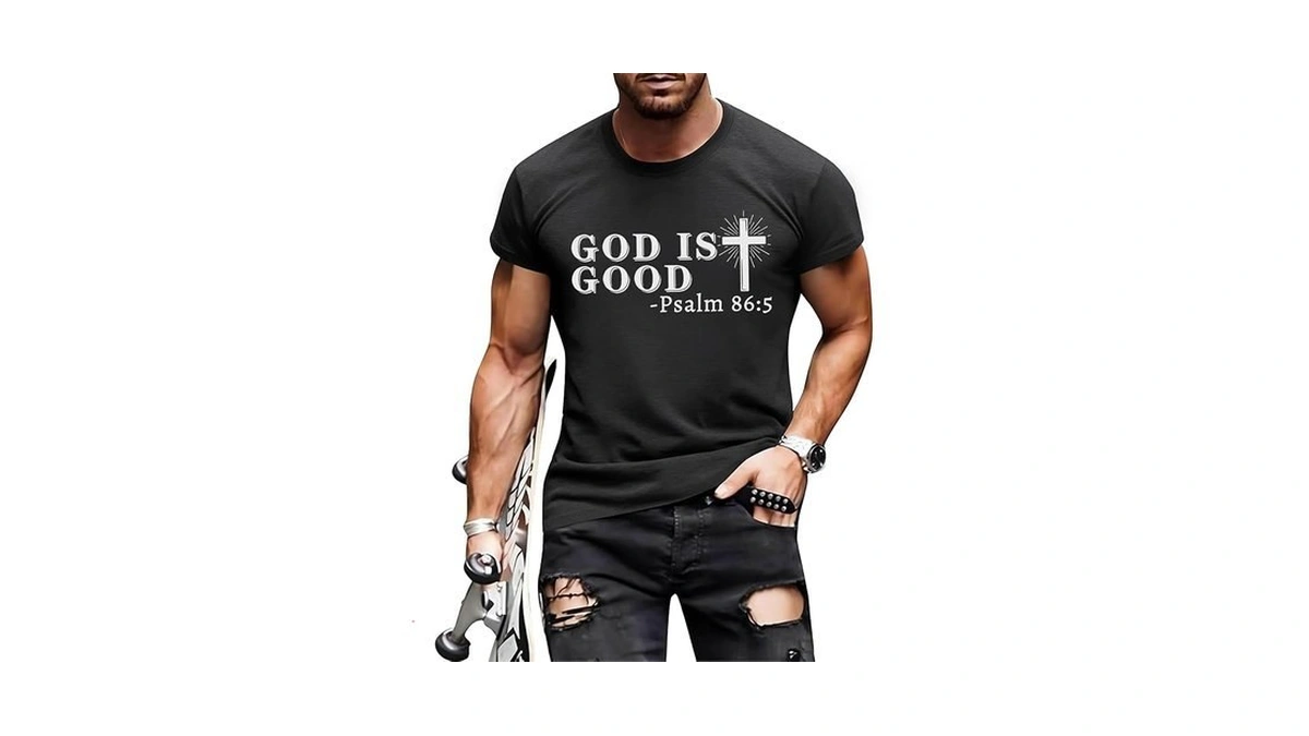 Christian Shirts For Men Jesus God Is Good Shirt Cross