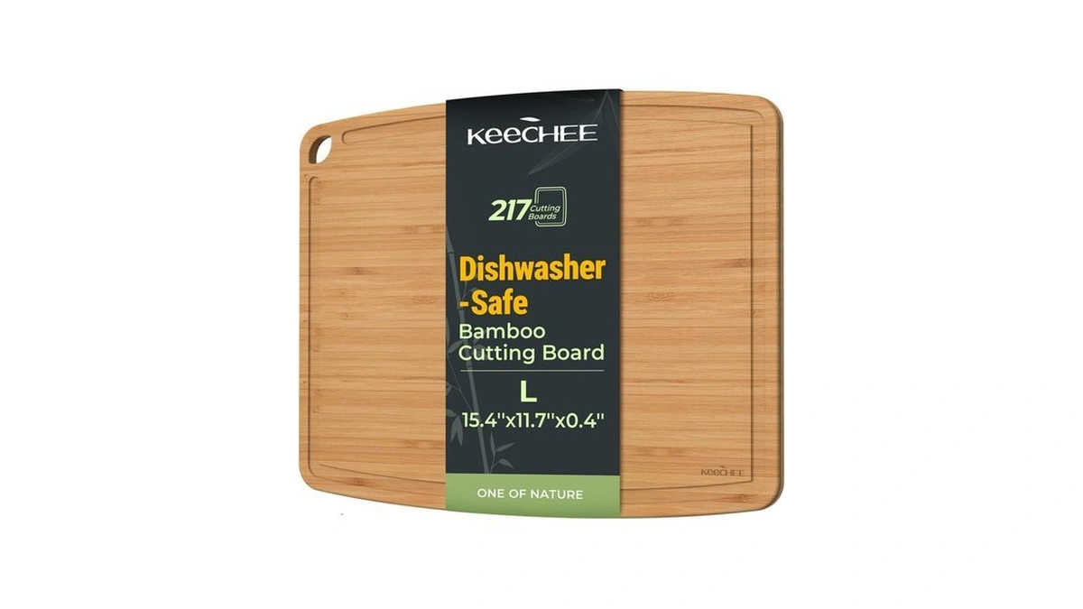 Keechee Dishwasher Safe Bamboo Cutting Boards 15.4x11.7in Heat-resistant Chopping &