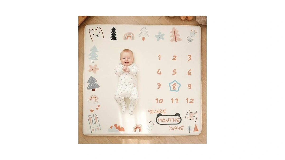 1.3" Thick Playmat For Floor, 50 X50 Monthly Milestone Mat,