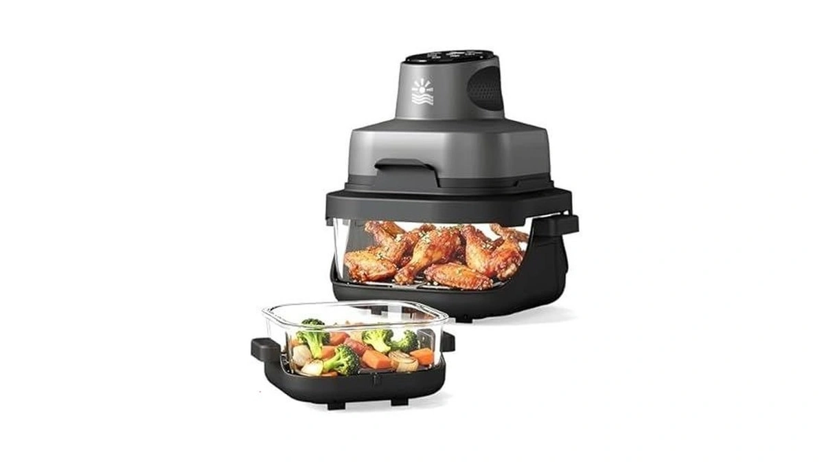 Oylus 4-in-1 Portable Glass Air Fryer - 1500w, 400°f Precise