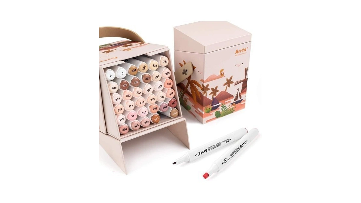 Arrtx Skin Tone Markers, Alp 36 Dual Tip Alcohol Based