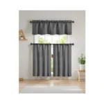 Easy Home 3 Piece Solid Color Blackout Window Curtain Set