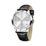 Olevs Leather Watches For Men Simple Large Big Face Easy