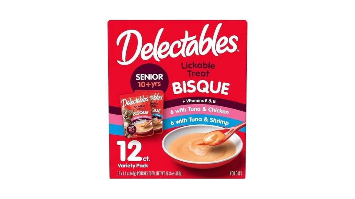Delectables Lickable Treat Bisque Senior 10+ Wet Cat Treat Variety