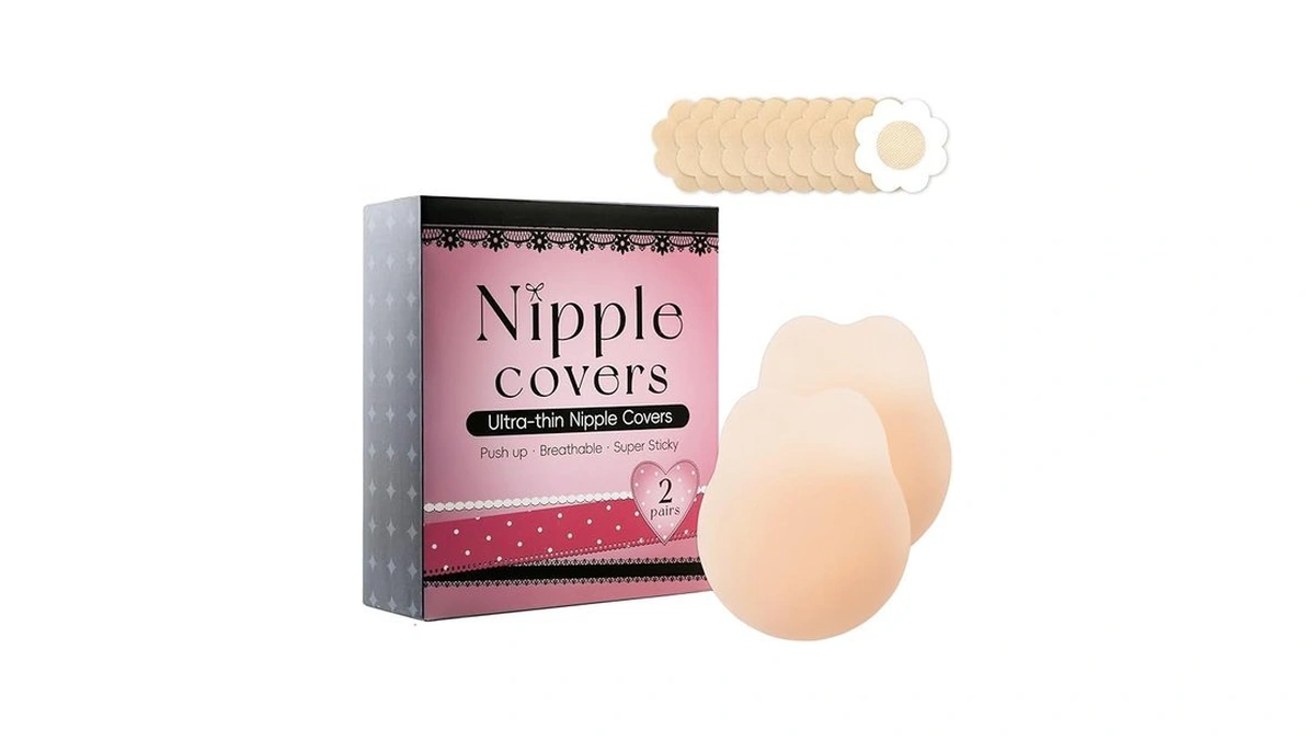 Pleneal Nipple Covers With Lift, 2 Pairs Reusable Sticky Adhesive