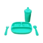 Re-play Toddler Dinnerware Set - Spill-proof Sippy Cup, 7" Divided