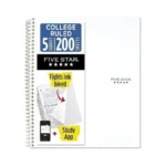 Five Star Spiral Notebook + Study App, 5 Subject, College