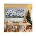 Mofutinpo Floral Wall Art For Living Room-large Blue And White