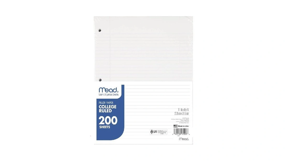 Mead Economical Filler Paper, College Ruled, 11 X 8-1/2, 200