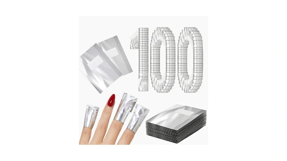 Modelones Nail Polish Remover Foil Wraps, 100 Pcs Pre-cut Soak