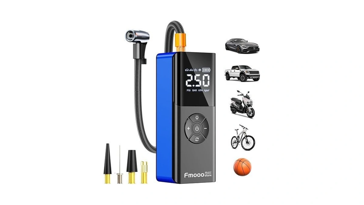 Tire Inflator Portable Air Compressor,160psi Dual Power 6000mah,cordless Air Pump