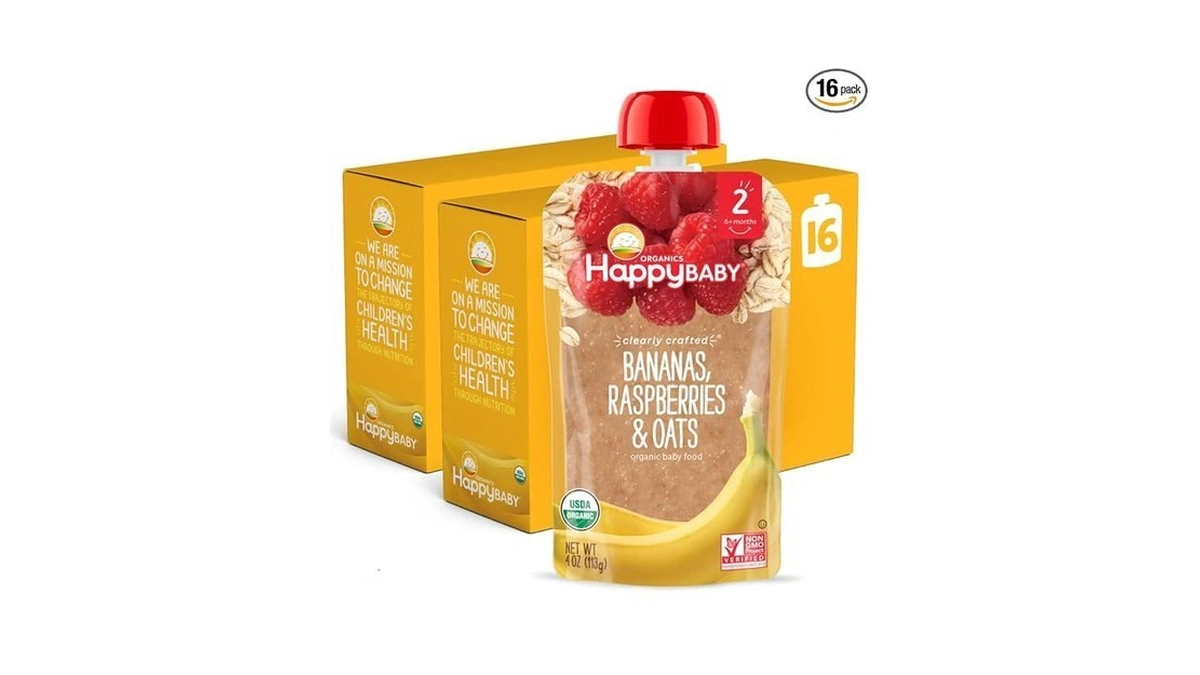 Happy Baby Organics Stage 2 Baby Food Pouches, Gluten Free,