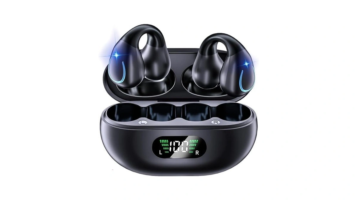Open Ear Bone Conduction Headphones Bluetooth 5.3 Wireless Clip On