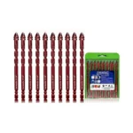 Larouoba 10pc Red 5/16” Serrated Eccentric Masonry Drill Bit, 8mm