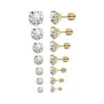 Riysghnq 7 Pairs 20g Stainless Steel Stud Earrings Set Cubic