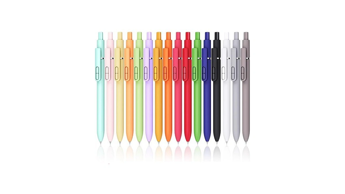 Gel Pens, 16 Pcs Quick Dry Black Ink Pen Fine