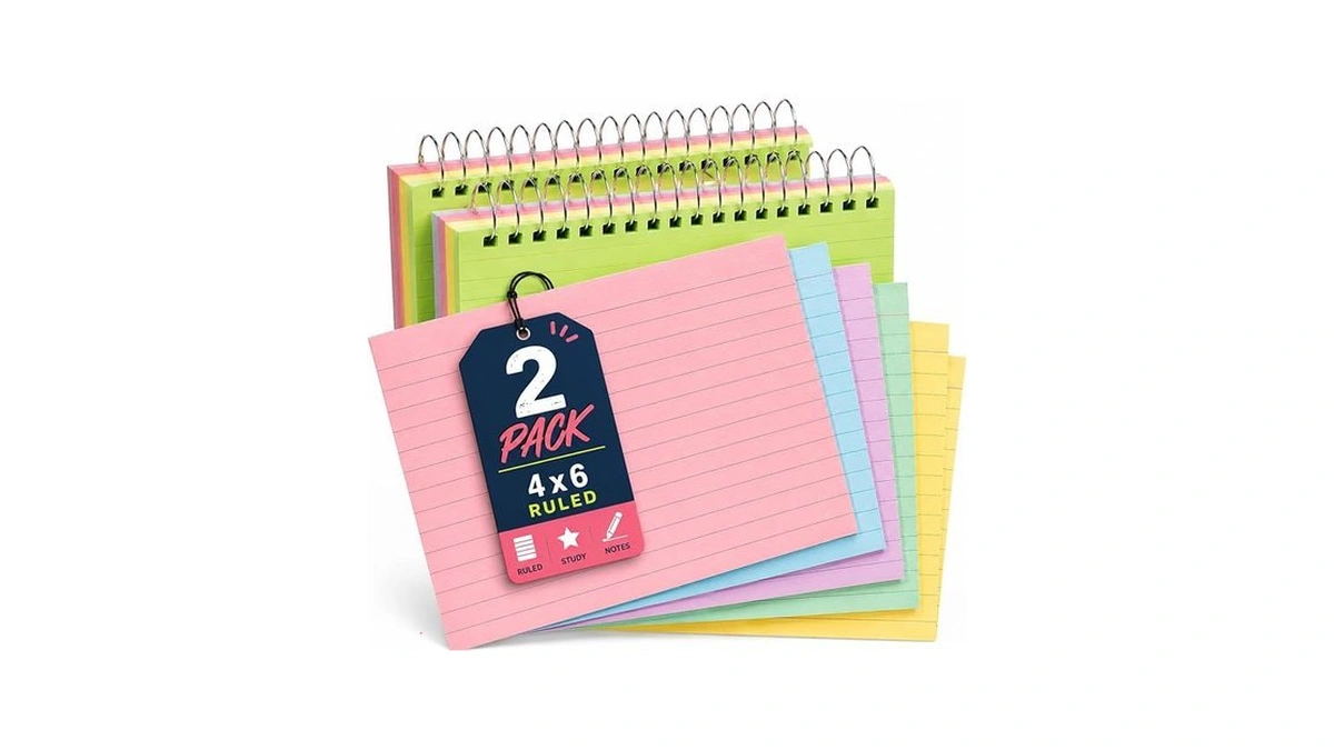 1intheoffice Spiral Index Cards 4x6 Ruled, Index Cards Spiral Bound,