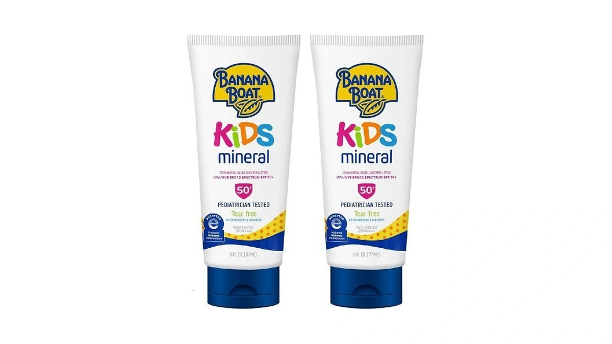 Banana Boat 100% Mineral Kids Sunscreen Lotion Spf 50, Twin
