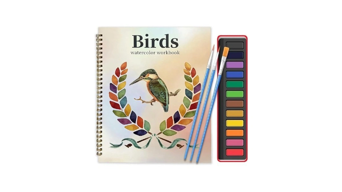 Laobusei Watercolor Workbook, Large 10.3x8.3” Beginner Friendly Watercolor Painting Kit