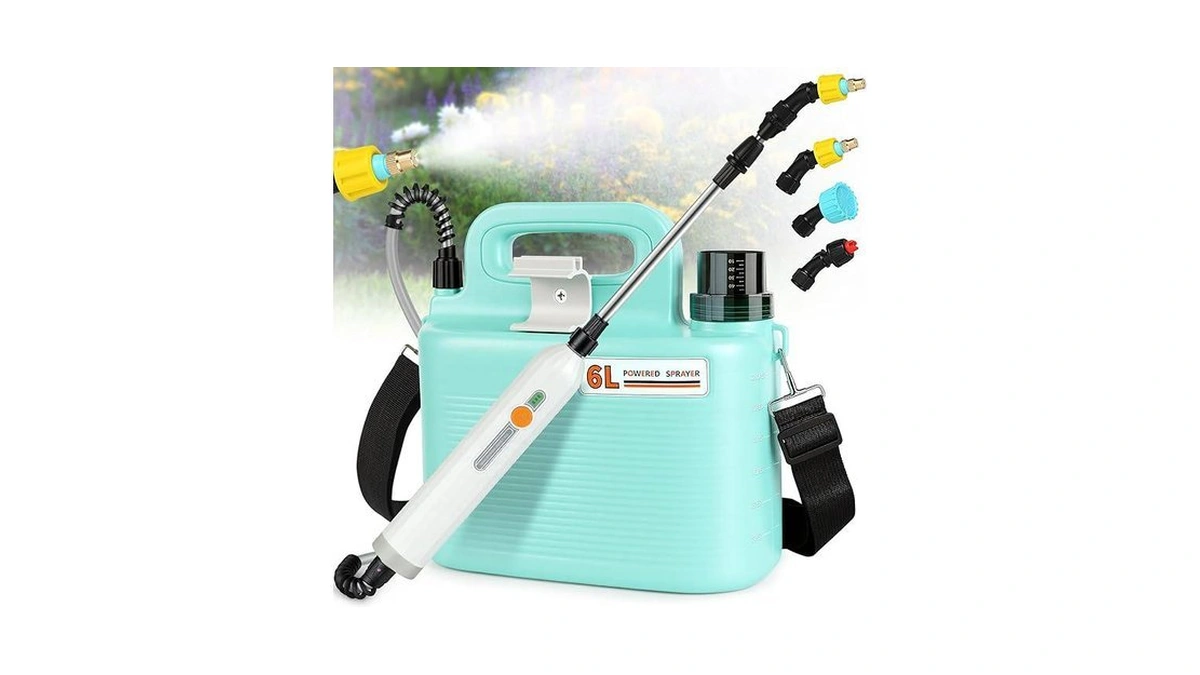 Electric Garden Sprayer 1.6 Gallon - Battery Powered Weed Sprayer