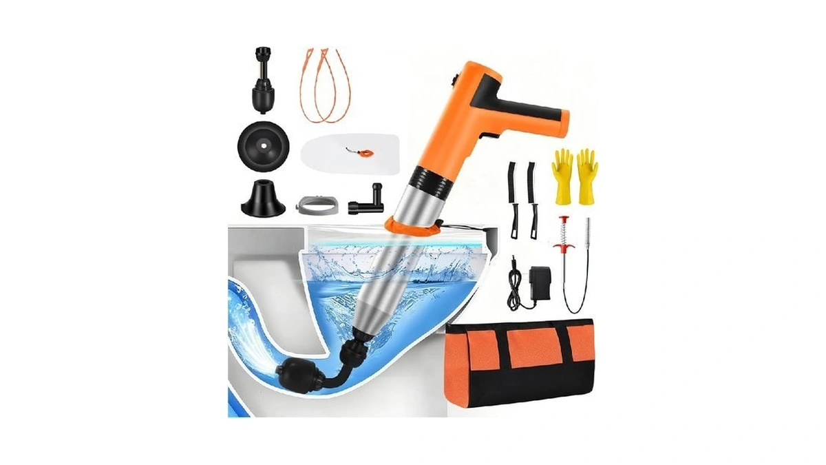 Electric Toilet Plunger, High Pressure Toilet Snake Drain Clog Remover,